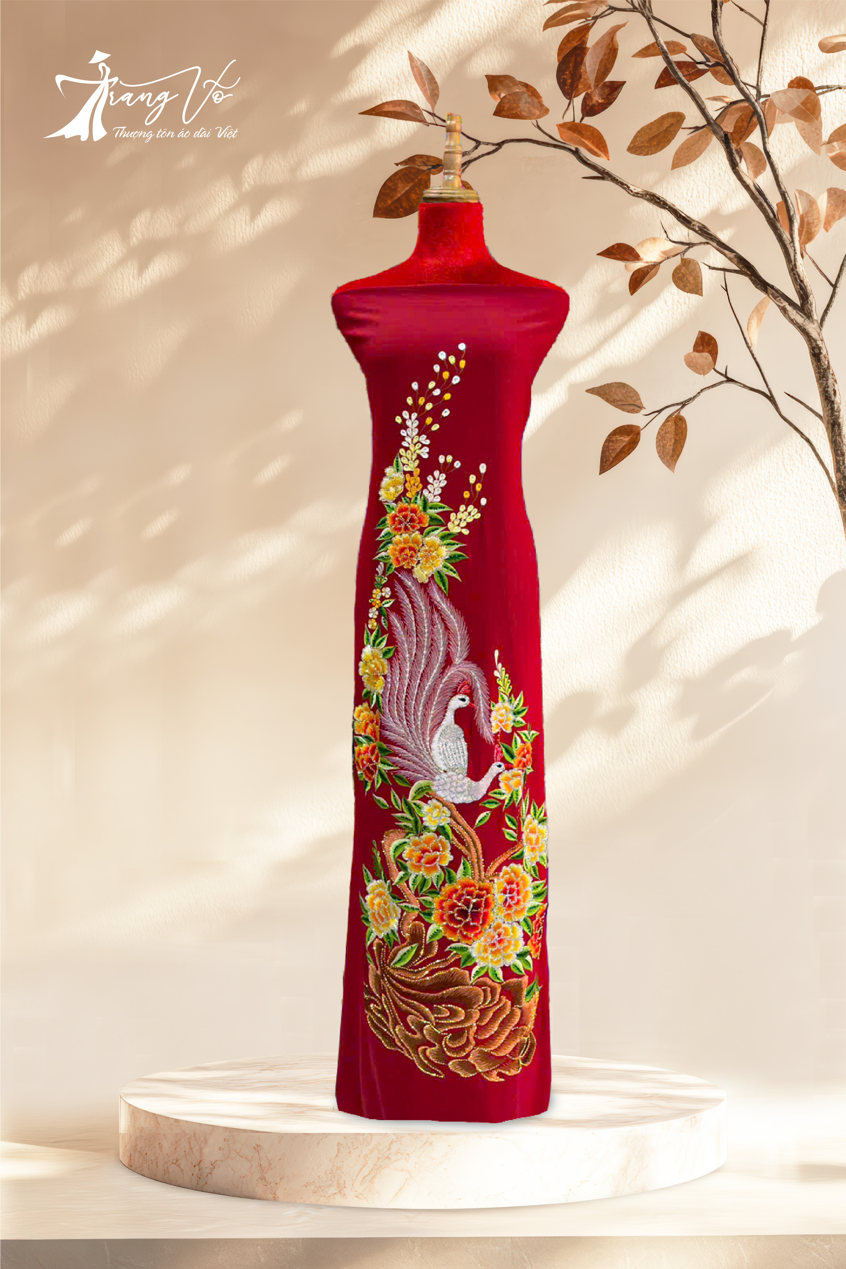 LEN Ý THÊU ÉP ĐÁ SWAROVSKI CAO CẤP #03112404